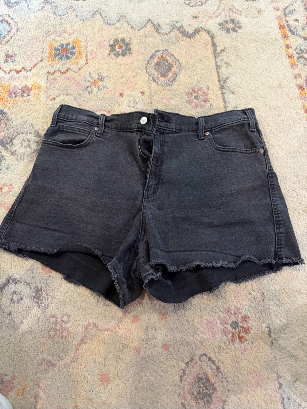 Signature by Levi Strauss Black Frayed Hem Denim Shorts
